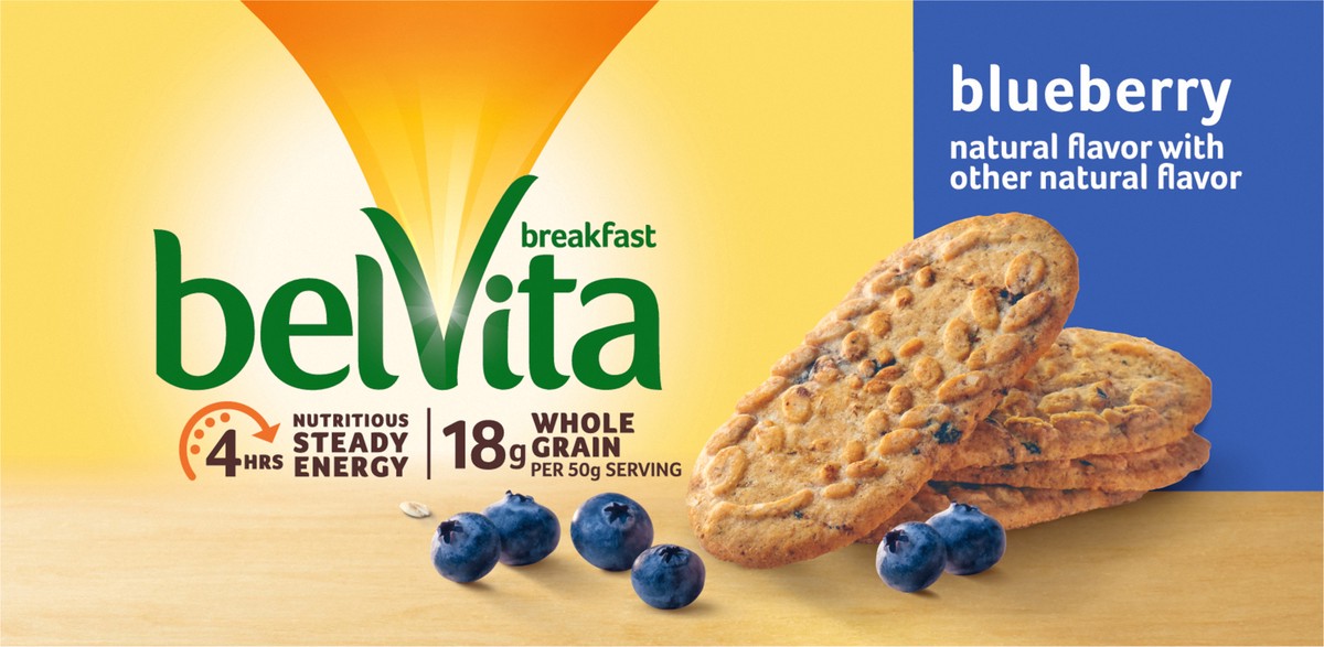 slide 2 of 9, belVita Blueberry Breakfast Biscuits, 8 Packs (4 Biscuits Per Pack), 14.08 oz