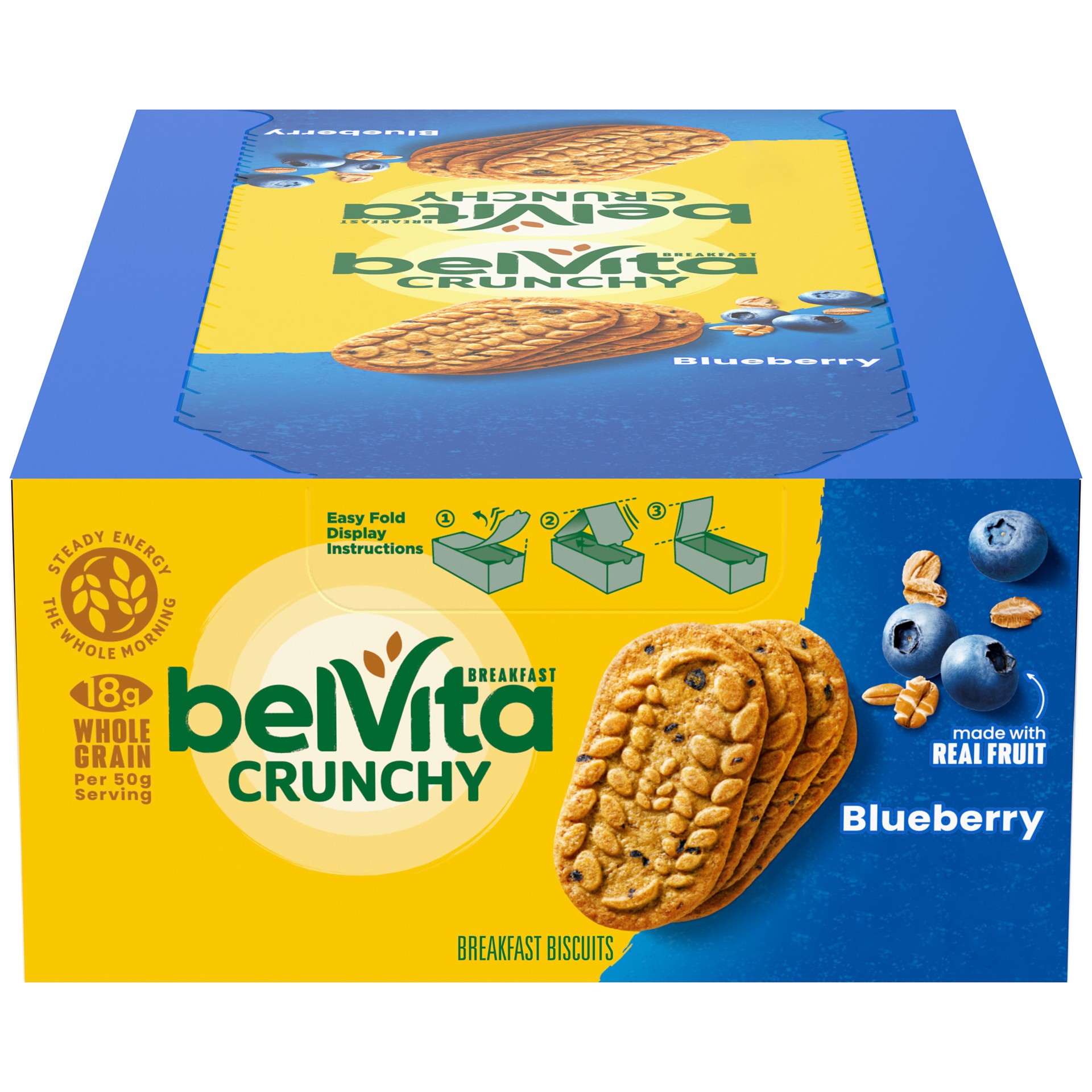 slide 1 of 9, belVita Blueberry Breakfast Biscuits, 8 Packs (4 Biscuits Per Pack), 14.08 oz