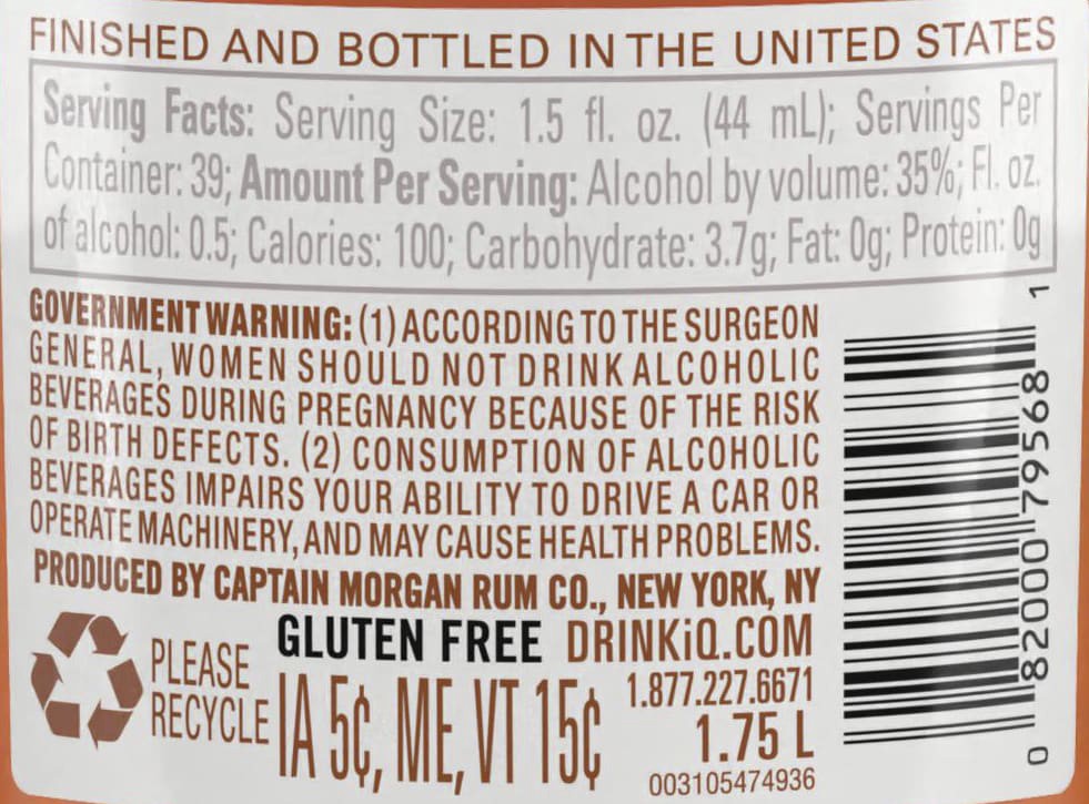 slide 3 of 3, Captain Morgan Original Spiced Rum, 1.75 L PET Bottle with one 50mL Captain Morgan Sliced Apple, 1.75 liter