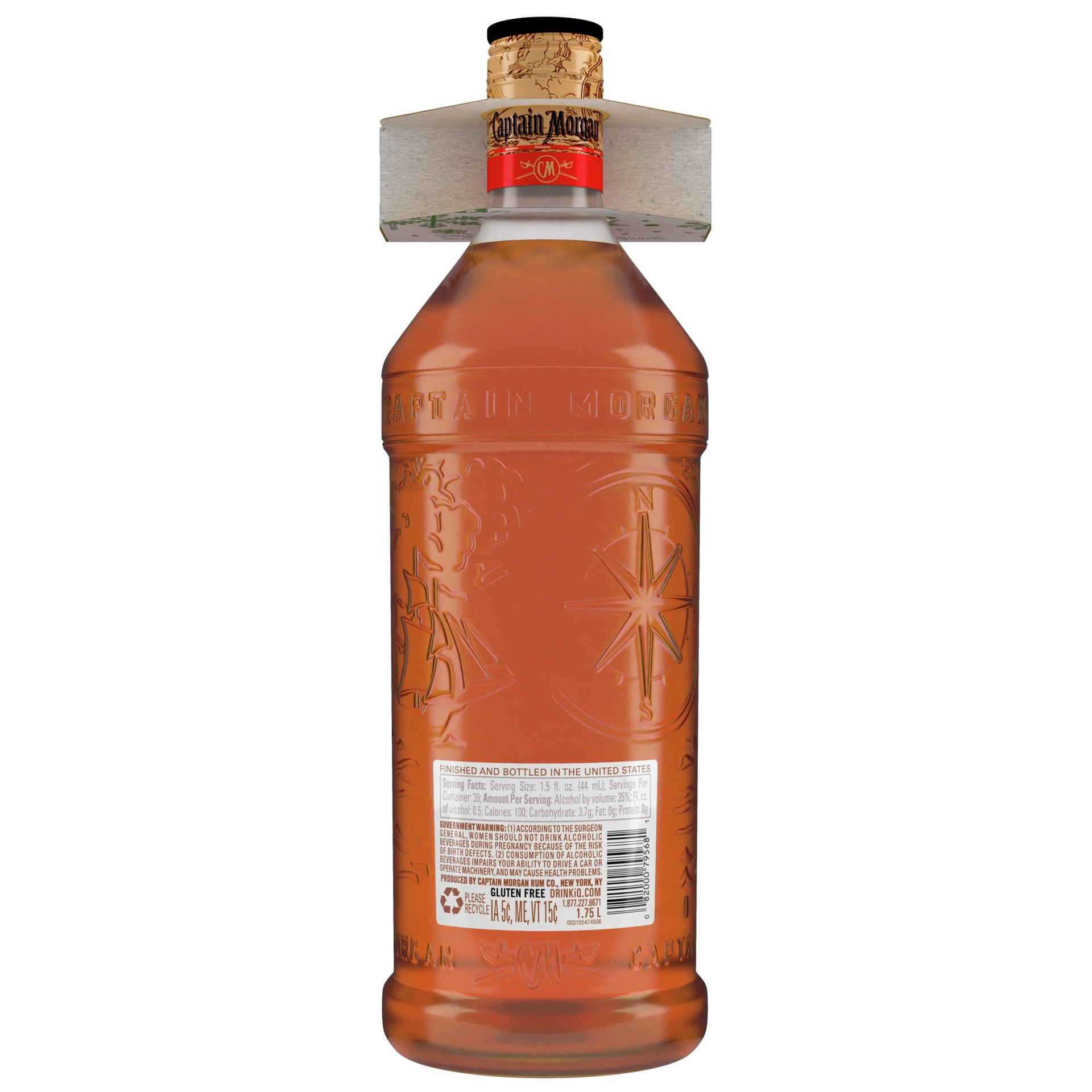 slide 2 of 3, Captain Morgan Original Spiced Rum, 1.75 L PET Bottle with one 50mL Captain Morgan Sliced Apple, 1.75 liter