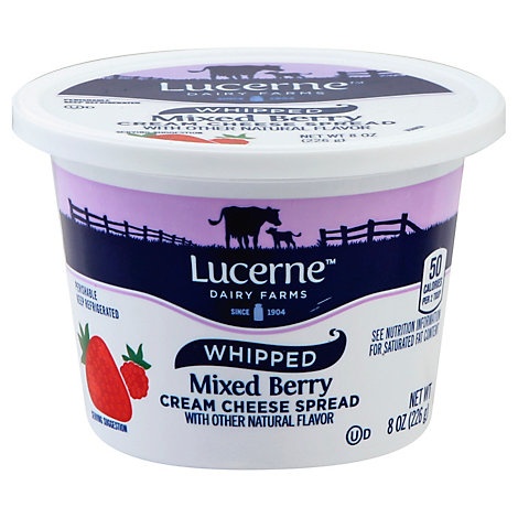slide 1 of 1, Lucerne Cream Cheese Spread Whipped Mixed Berry Flavor, 8 oz