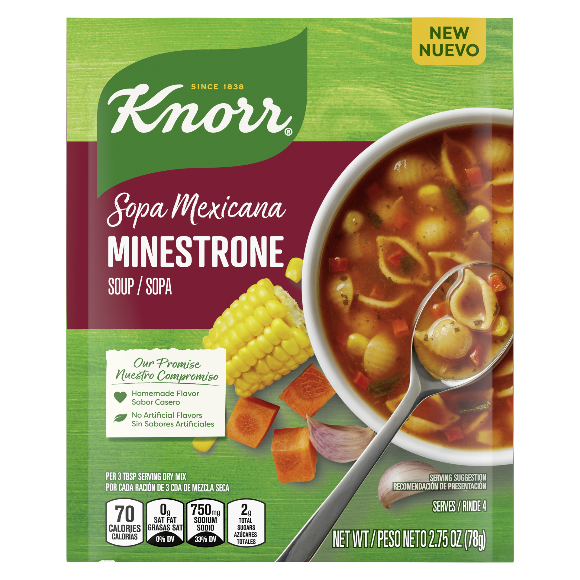 slide 2 of 4, Knorr Sopa Mexicana/Mexican Soup Mix Minestrone, 2.75 OZ, 2.75 oz