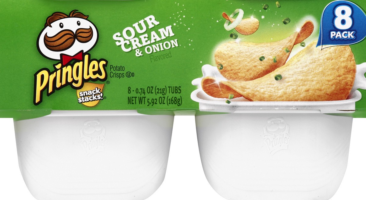 slide 5 of 6, Pringles Snack Stacks! Sour Cream & Onion Flavored Potato Crisps, 8 ct; 0.74 oz