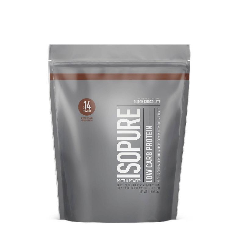 slide 1 of 5, Isopure Low Carb Protein Powder, Dutch Chocolate, 1 lb