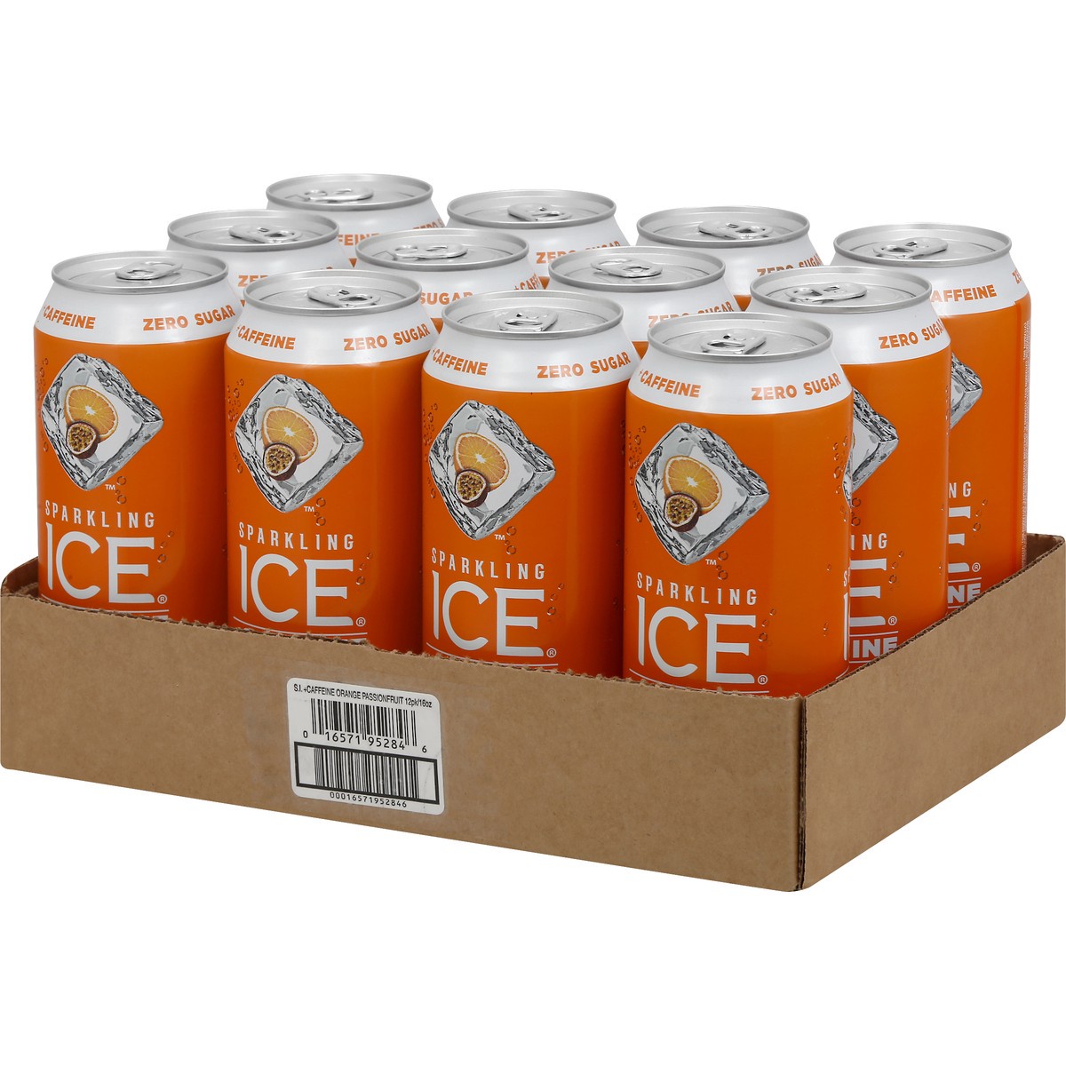 slide 9 of 10, Sparkling ICE +Caffeine Zero Sugar Orange Passionfruit Sparkling Water 12 - 16 fl oz Cans, 192 fl oz