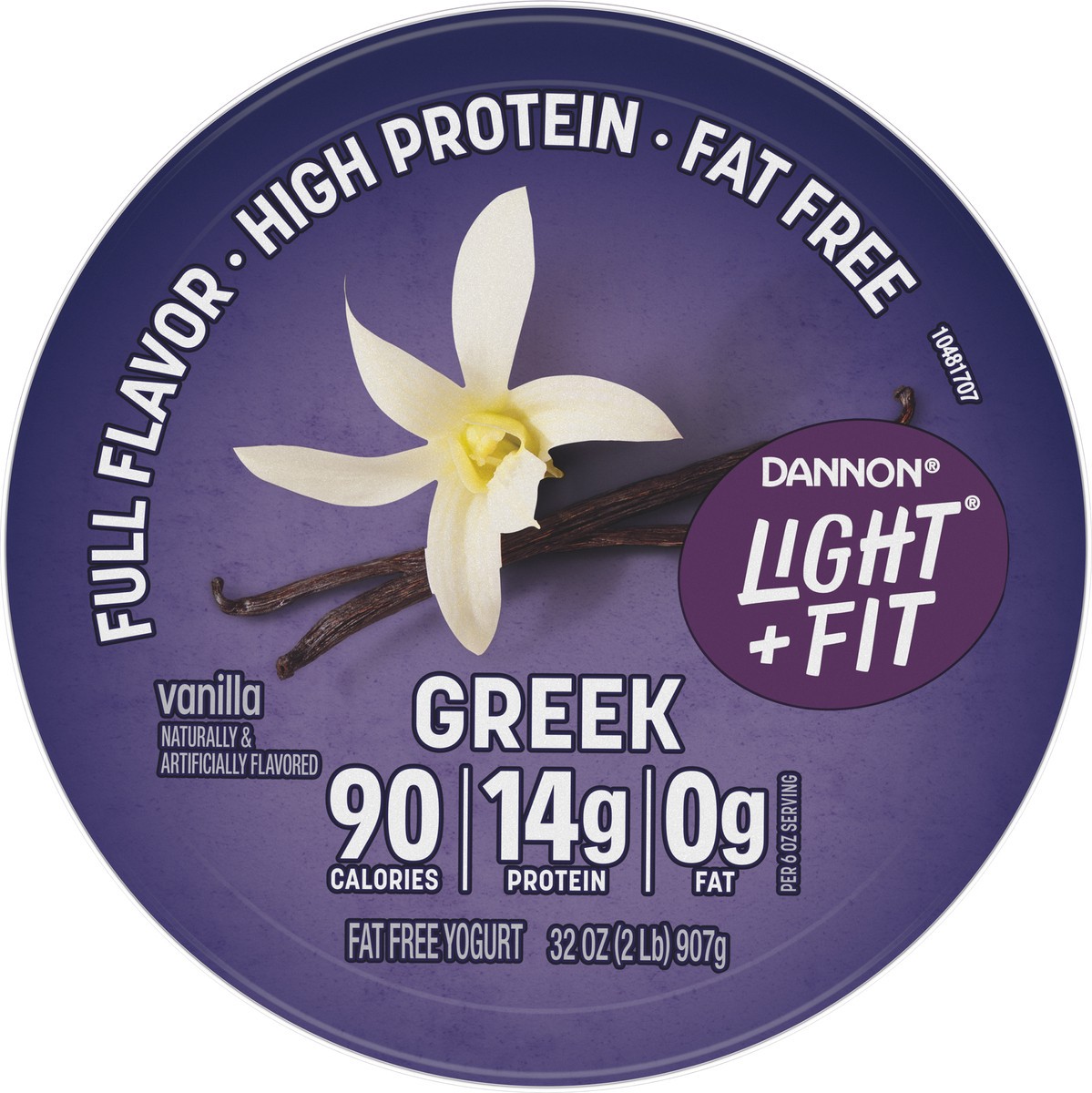 slide 4 of 9, Light + Fit Dannon Light + Fit Greek Vanilla Fat Free Yogurt, Creamy and Delicious Gluten Free Yogurt, 32 OZ, 32 oz