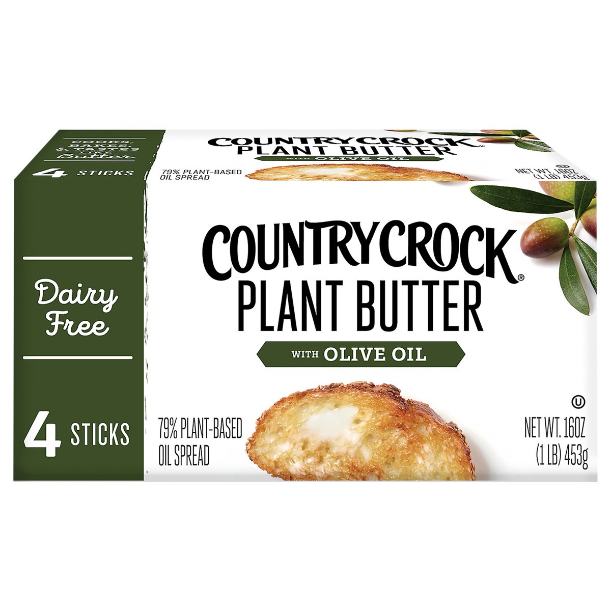 slide 1 of 11, Country Crock Dairy Free Vegan Plant Butter with Olive Oil Sticks 16 oz, 4 ct