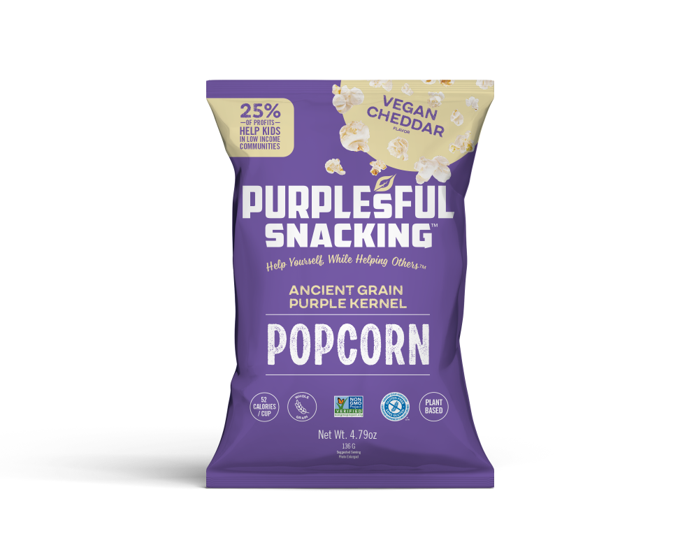 slide 1 of 1, Purplesful Plant Based Cheddar Popcorn, 4.79 oz