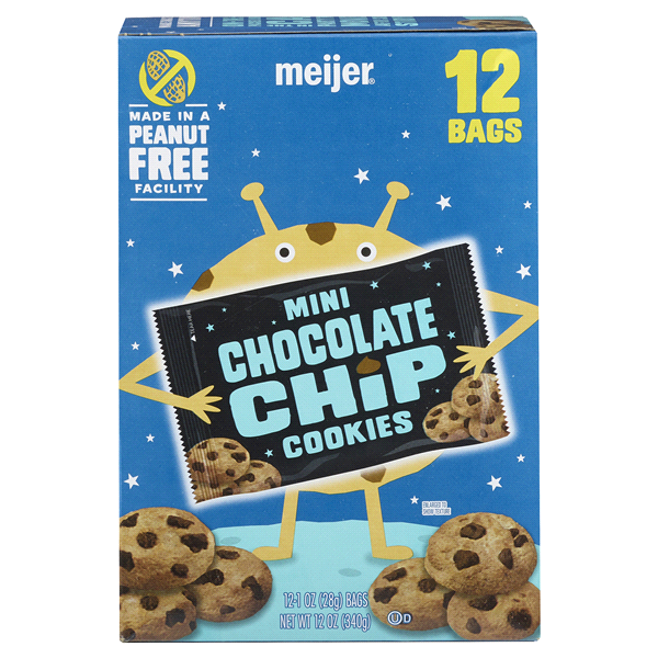 slide 1 of 1, Meijer Mini Chocolate Chip Cookies, 12 ct; 1 oz