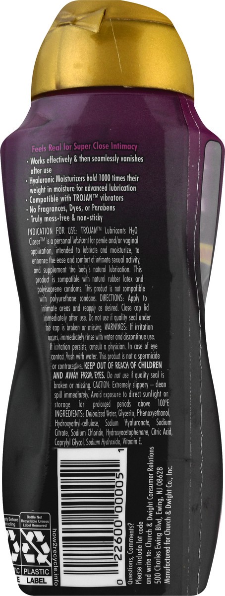 slide 5 of 9, Trojan Closer Water-Based H2O Personal Lubricant 5.5 oz, 5.5 fl oz