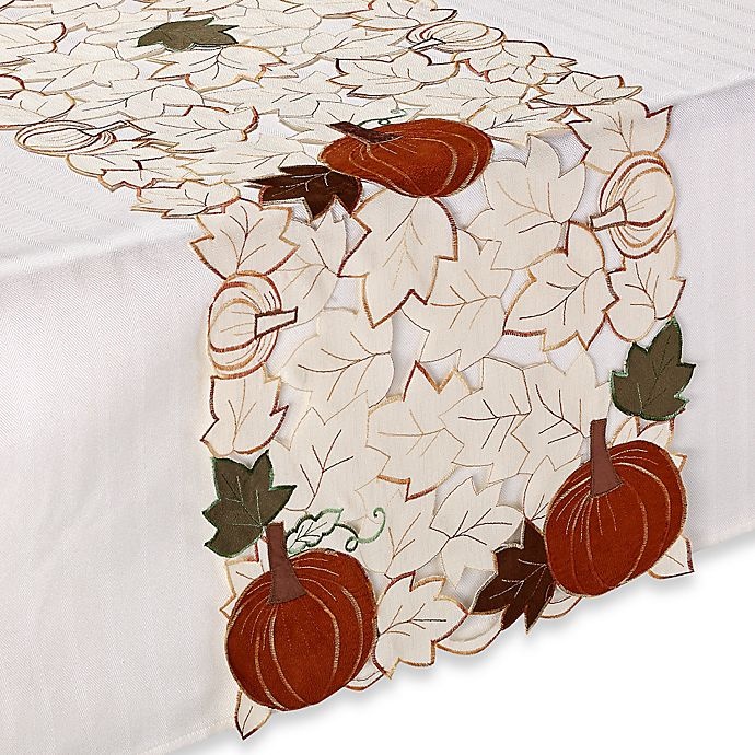 slide 1 of 1, Sam Hedaya Pumpkin Party Table Runner, 54 in