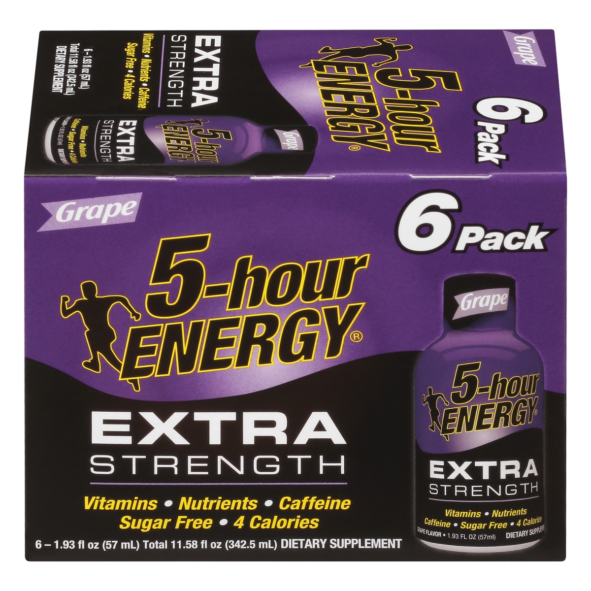 slide 1 of 9, 5-hour ENERGY Shot, Extra Strength, Grape, 6 ct