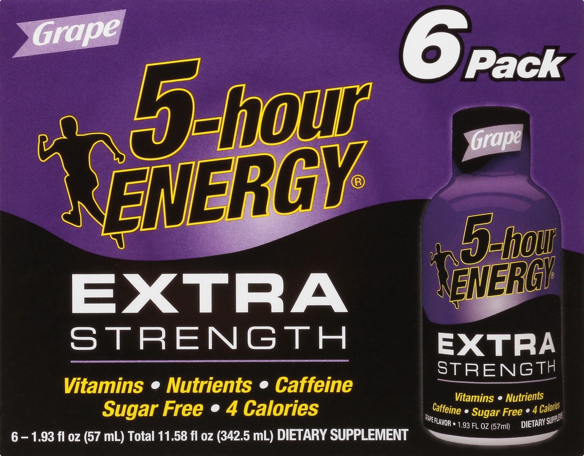 slide 8 of 9, 5-hour ENERGY Shot, Extra Strength, Grape, 6 ct