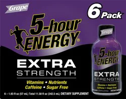 5-hour ENERGY, Extra Strength, Grape, 6 Pack, 1.93 oz.