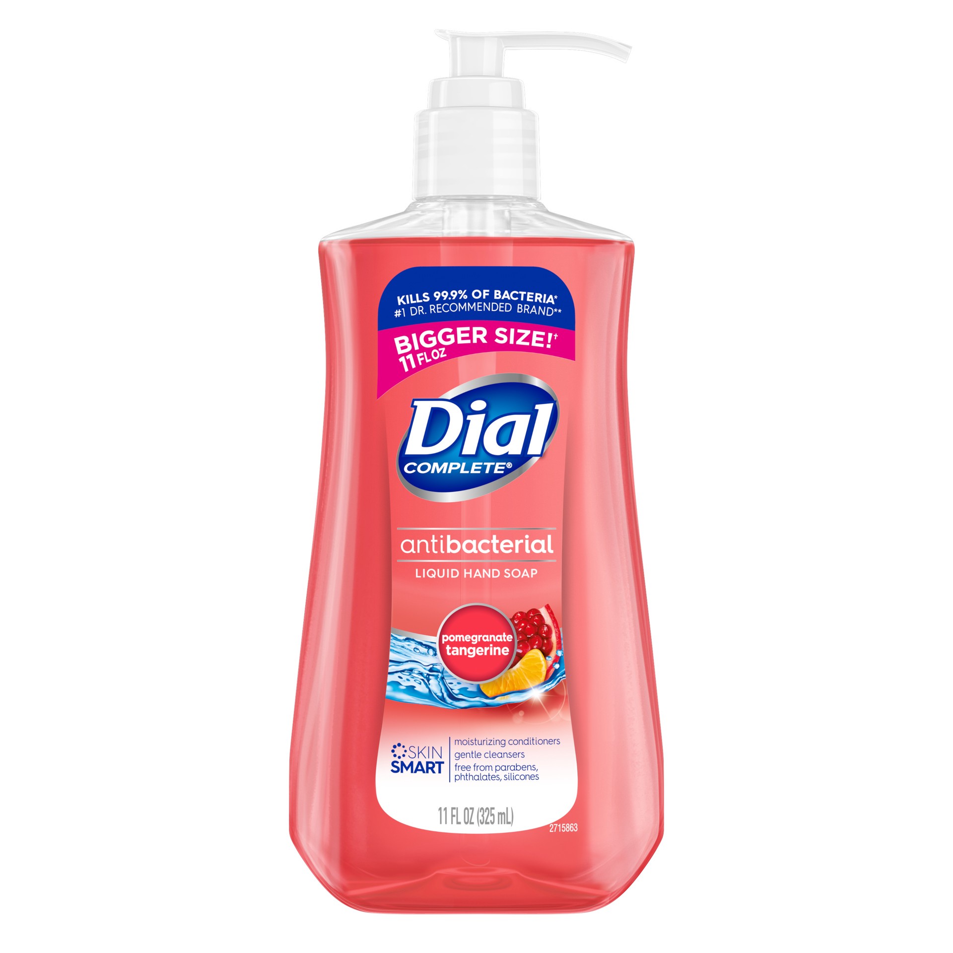 slide 2 of 5, Dial Antibacterial Defense Pomegranate Tangerine Scent Hand Soap + Aloe 11 fl oz, 11 fl oz