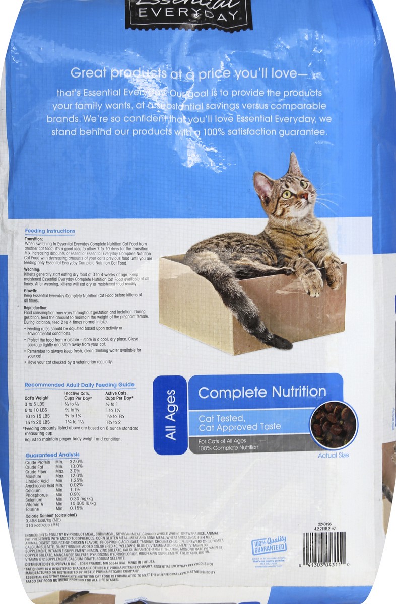 slide 3 of 6, Essential Everyday Complete Nutrition Adult Cat Food, 16 lb