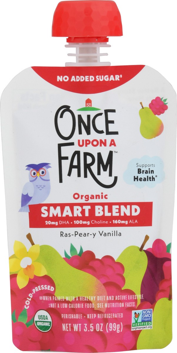 slide 1 of 14, Once Upon a Farm Organic Cold-Pressed Ras-Pear-Y Vanilla Smart Blend 3.5 oz, 3.5 oz