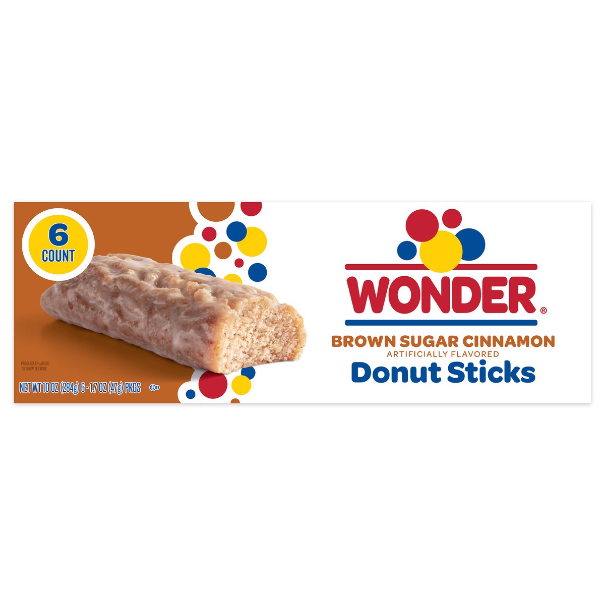 slide 1 of 15, Wonder Brown Sugar Cinnamon Flavored Donut Sticks, Portable & Sharable Donut Sticks, 6 Count, 6 ct