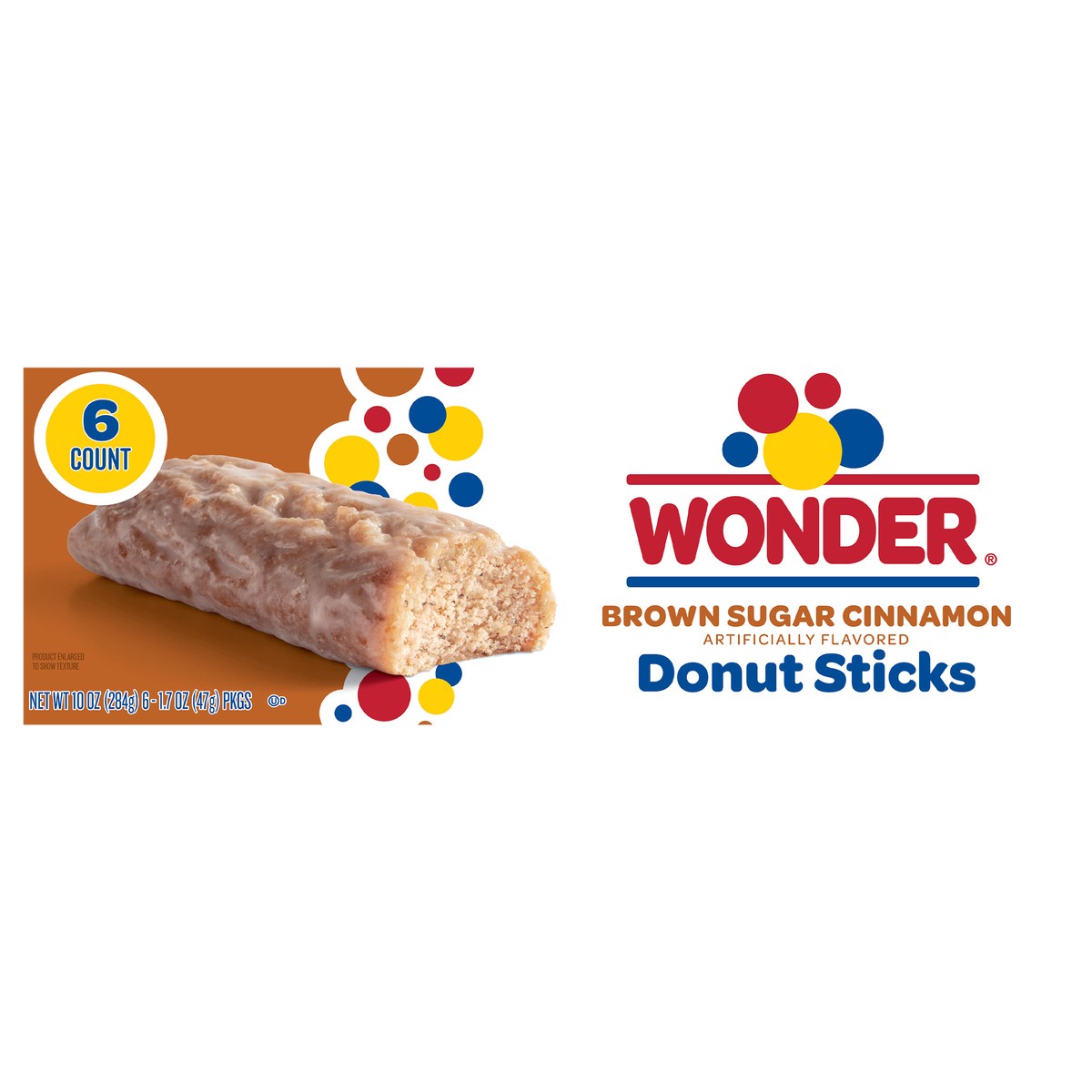 slide 1 of 16, Wonder Brown Sugar Cinnamon Flavored Donut Sticks, Portable & Sharable Donut Sticks, 6 Count, 6 ct
