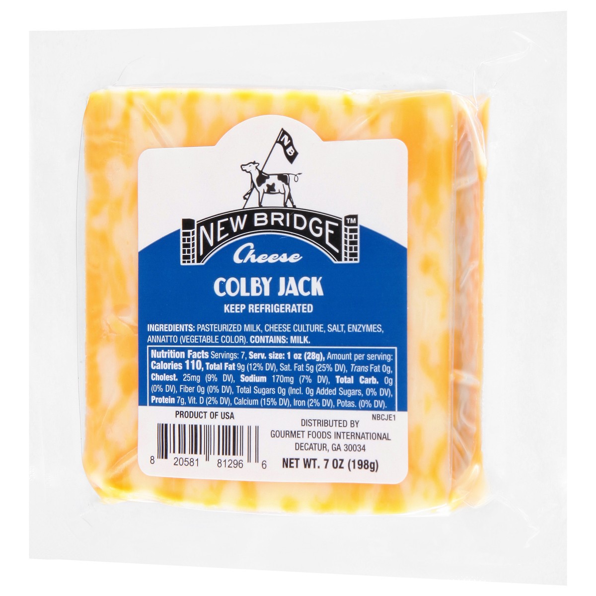 slide 5 of 10, New Bridge Cheese, Colby Jack, 7 oz