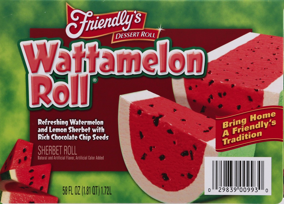 slide 9 of 14, Friendly's Dessert Roll Wattamelon Roll Sherbet Roll 58 fl oz, 58 fl oz