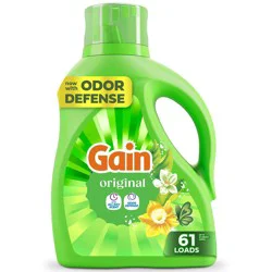 Gain Liquid Laundry Detergent, Odor Defense, Original Scent, 81 fl oz, 61 Loads