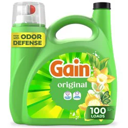 Gain Liquid Laundry Detergent, Now with Odor Defense Original Scent, 132 fl oz, 100 Loads
