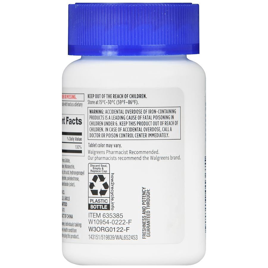 slide 4 of 5, Walgreens Iron Tablets, 100 ct