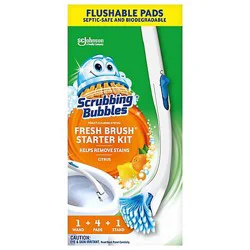 Scrubbing Bubbles Fresh Brush Starter Kit Toilet Cleaning System Citrus 1 Ct - EA