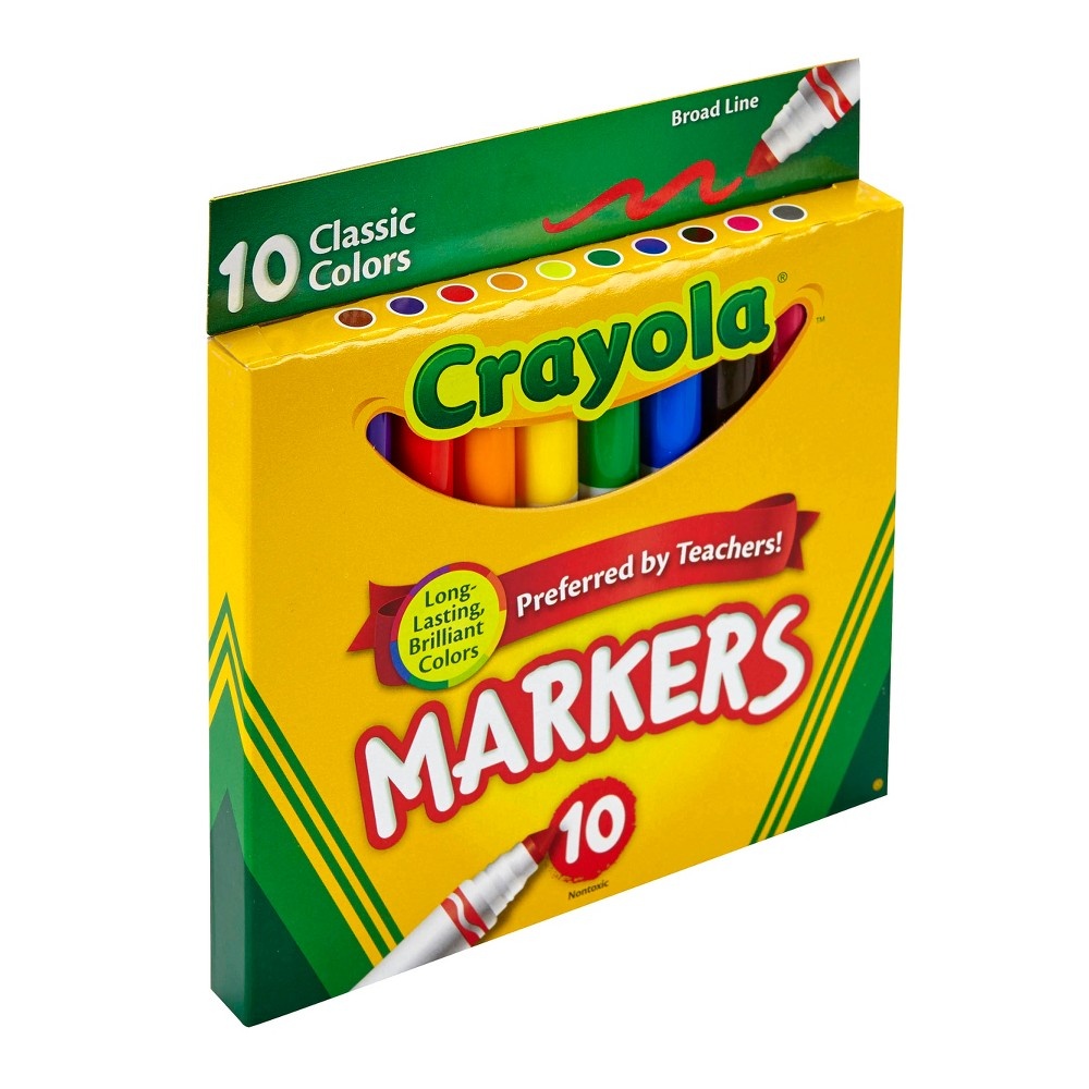slide 3 of 3, Crayola Markers Broad Line Classic, 10 ct