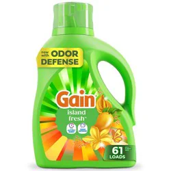 Gain Liquid Laundry Detergent, Island Fresh Scent, 61 Loads