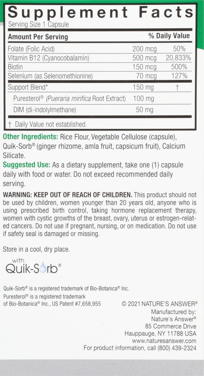 slide 5 of 9, Nature's Answer Na Pueraria Mirifica Estro Bal, 60 ct