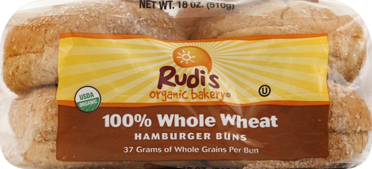 slide 1 of 1, Rudi's Hamburger Buns 18 oz, 18 oz