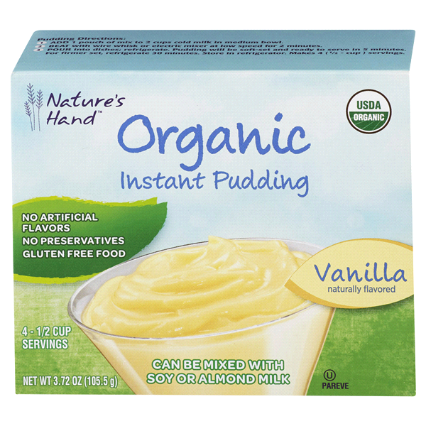 slide 1 of 1, Nature's Hand Organic Instant Pudding Mix Vanilla, 3.72 oz