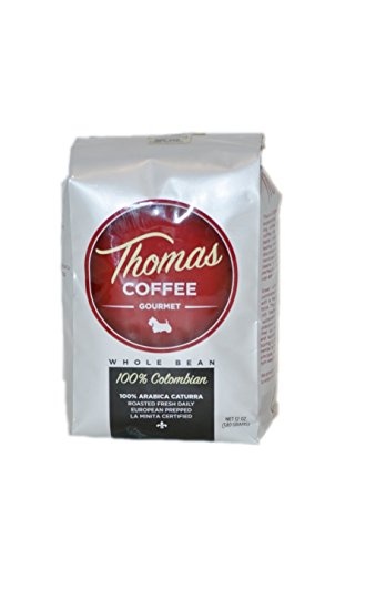 slide 1 of 1, Thomas Coffee Premium Whole Bean, 12 oz