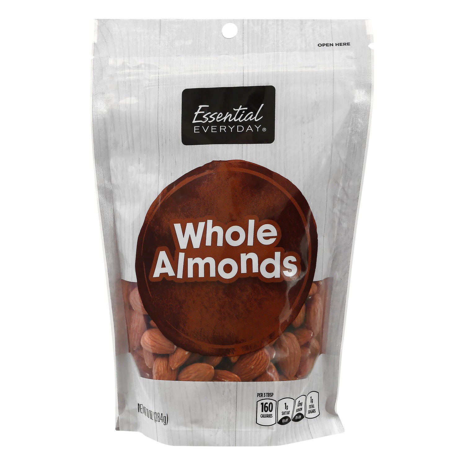 slide 1 of 1, Essential Everyday Whole Natural Almonds, 10 oz