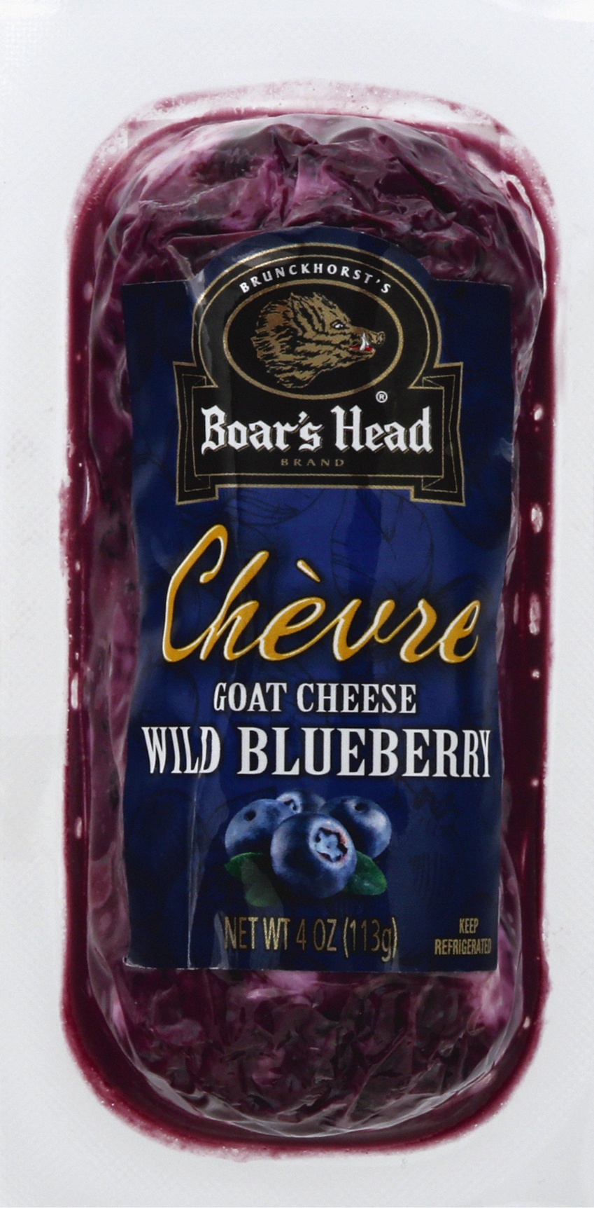 slide 1 of 1, Boars Head Goat Cheese, Chevre, Wild Blueberry, 4 oz