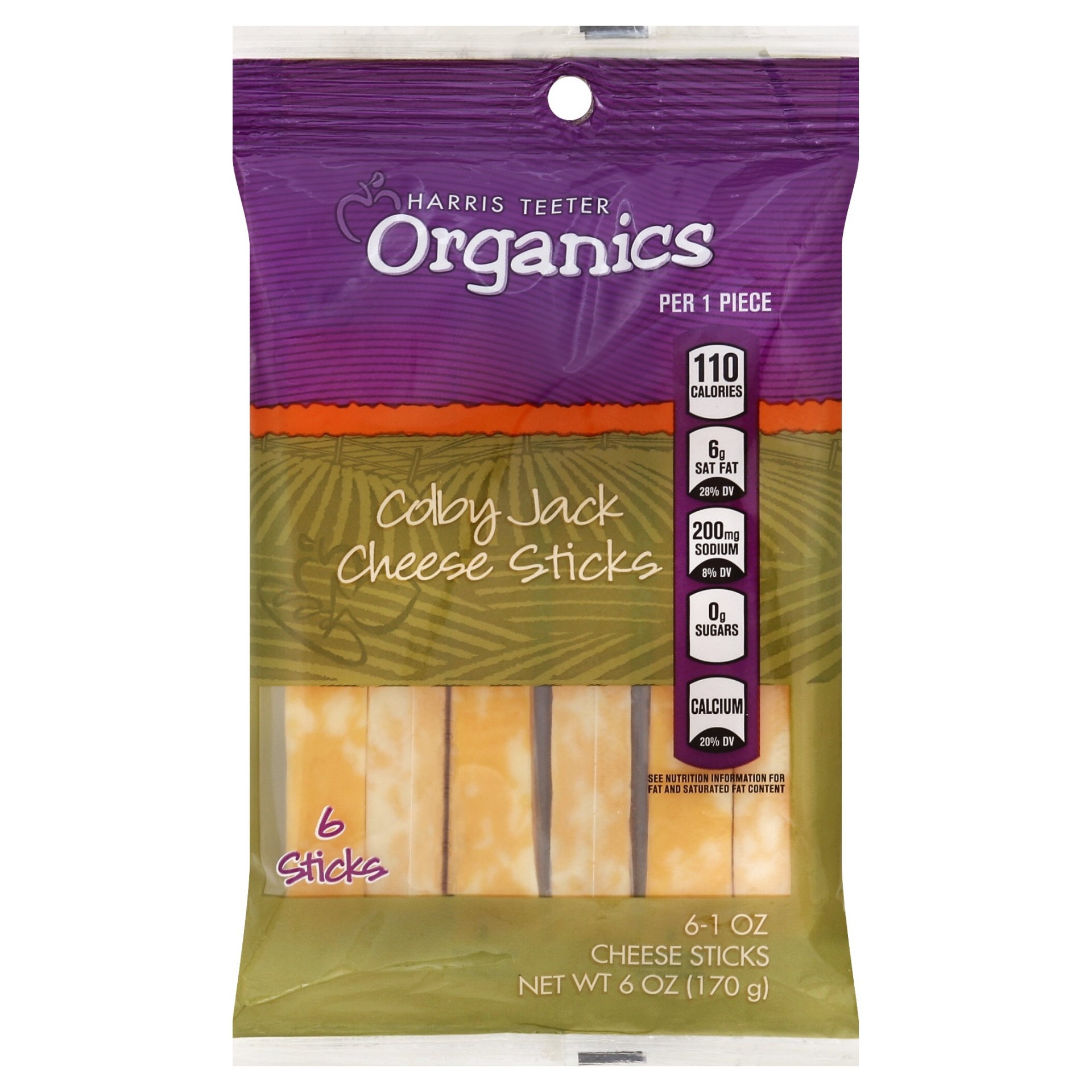 slide 1 of 1, HT Organics Cheese Sticks - Colby Jack, 6 oz