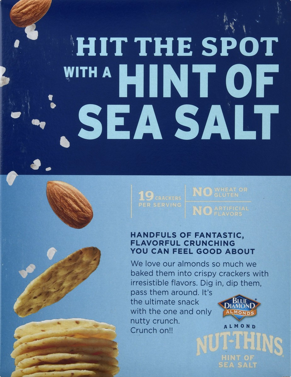 slide 10 of 13, Blue Diamond Nut Thins Crackers, Hint of Sea Salt, 4.25oz Box, 4.25 oz