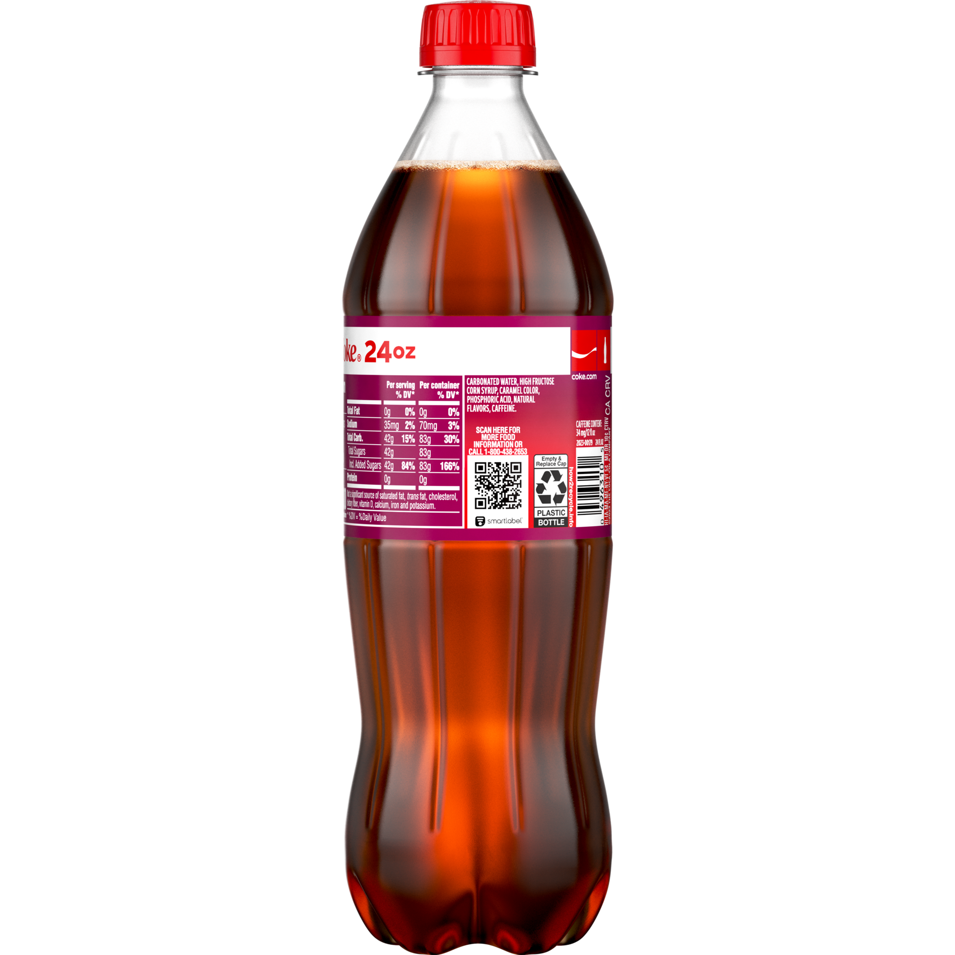slide 4 of 5, Coca-Cola Cherry Soda Soft Drink, 24 fl oz, 24 fl oz