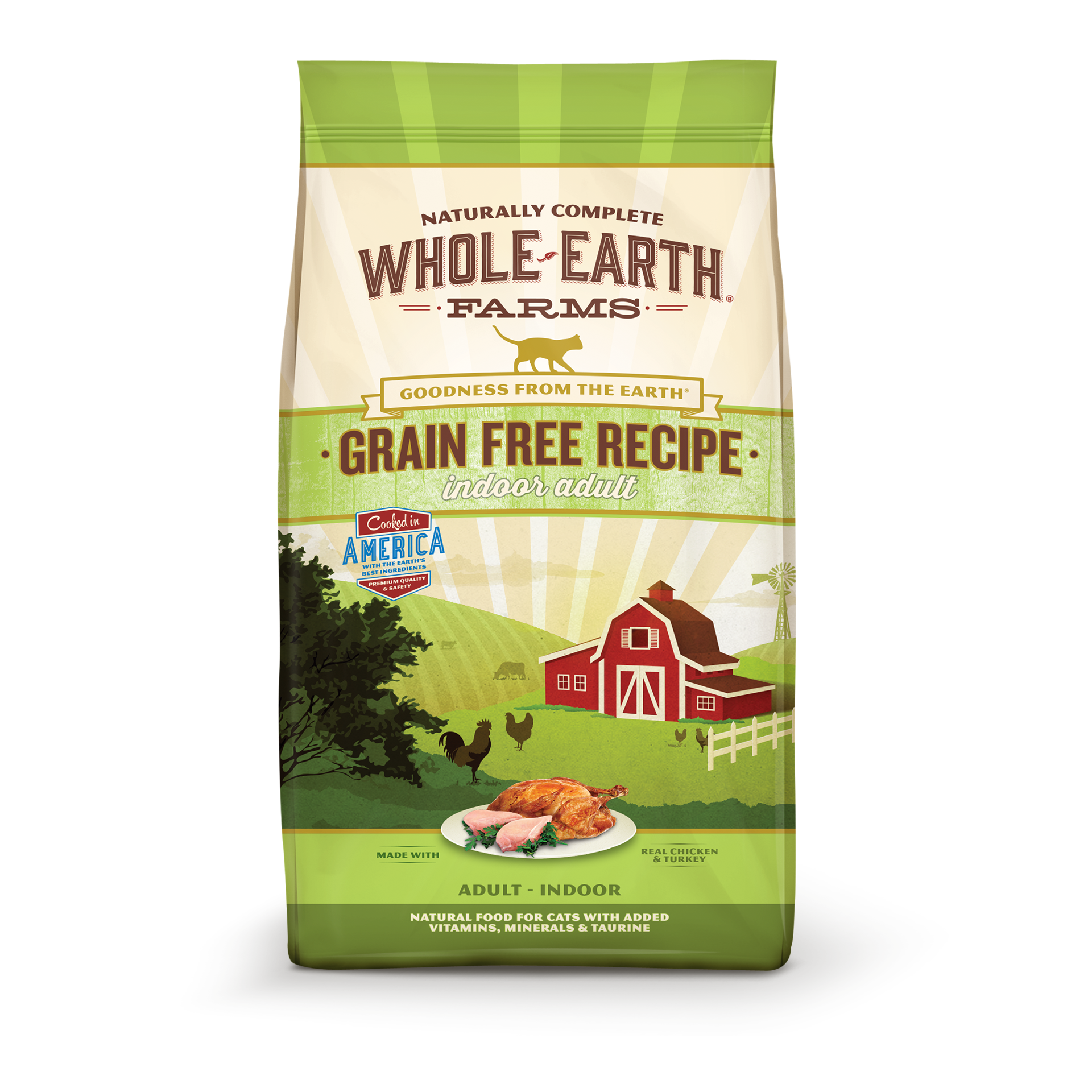 slide 1 of 2, Whole Earth Farms Grain Free Indoor Recipe with Chicken and Turkey Dry Cat Food - 2.5 lb Bag, 2.5 lb