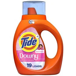 Tide Plus Boost of Ultra Downy Liquid Laundry Detergent, April Fresh Scent, 27 fl oz, 19 Loads, Laundry Detergent Liquid with Long-Lasting Freshness