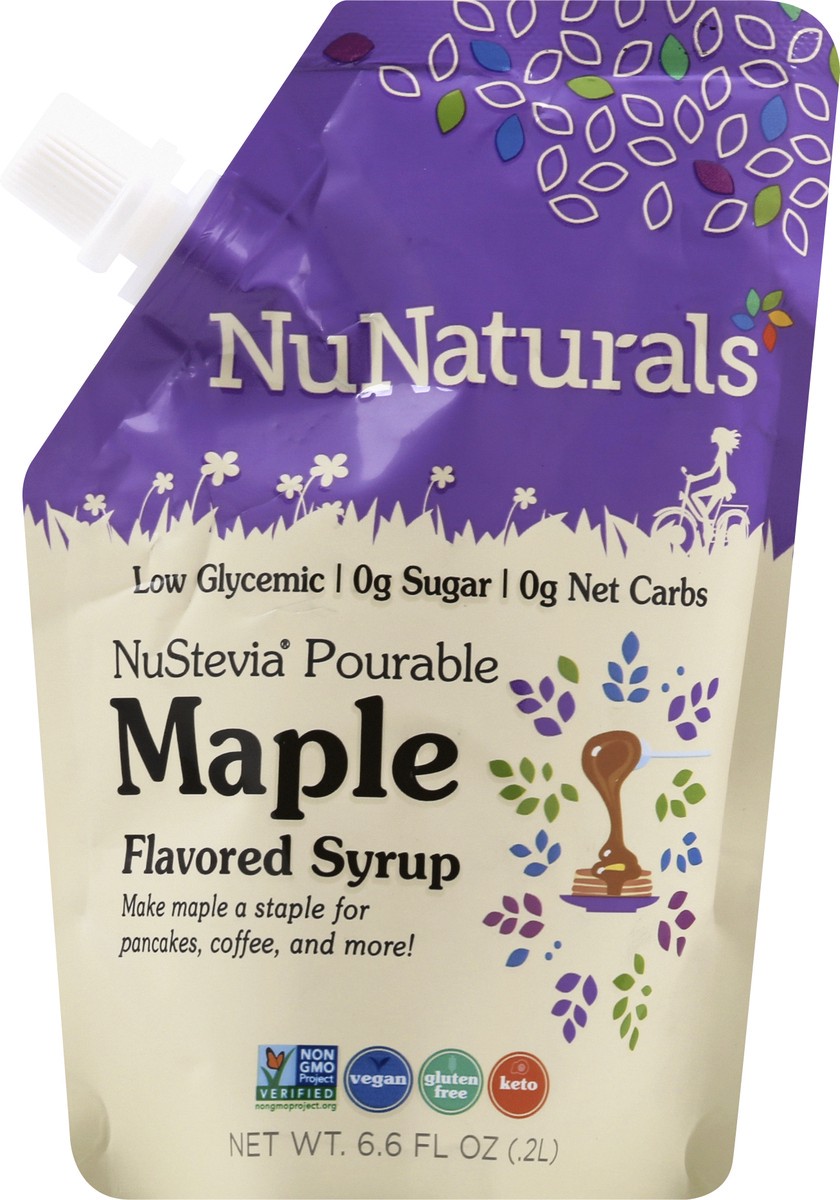 slide 13 of 13, NuNaturals Nustevia Pourable Maple Flavored Syrup 6.6 oz, 6.6 oz