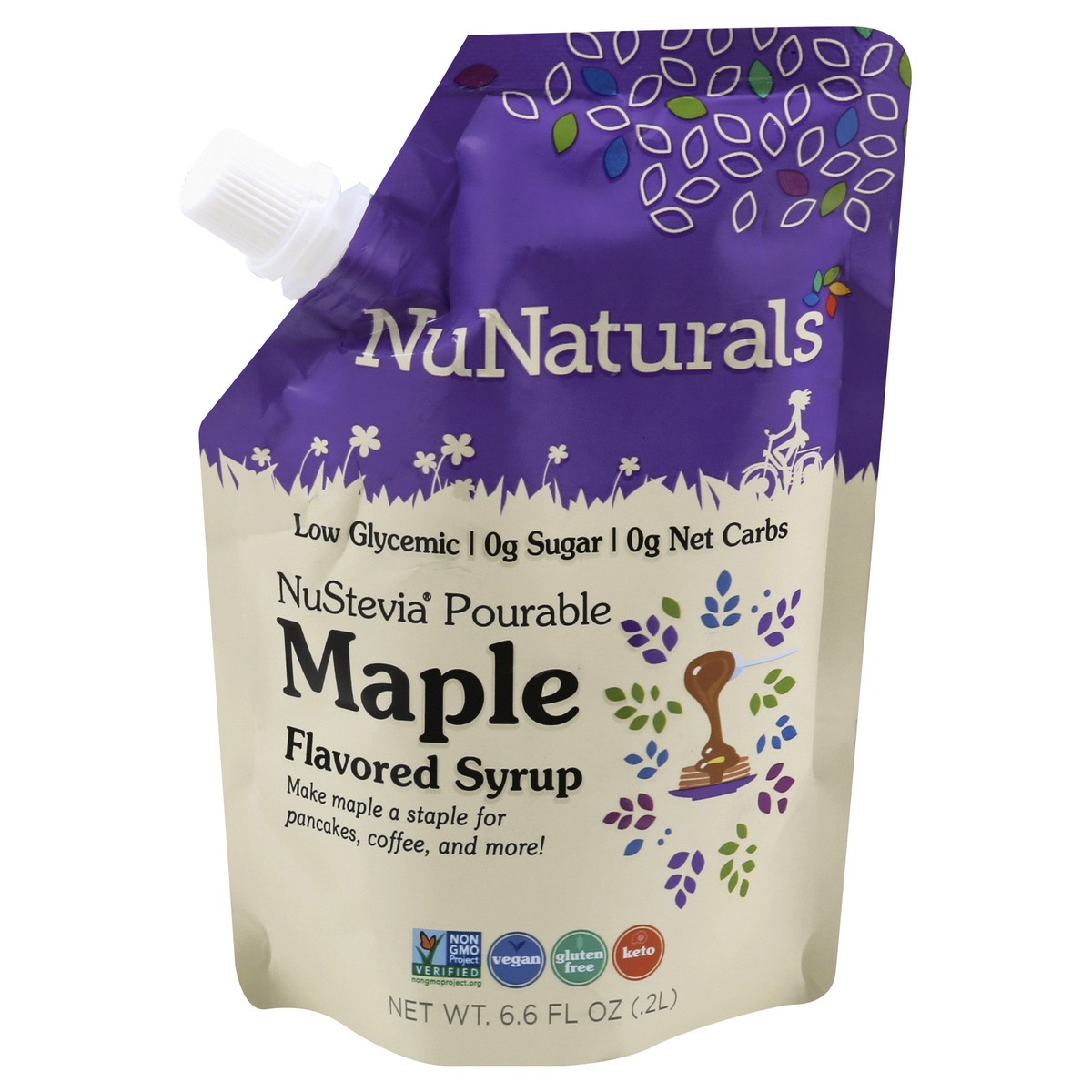slide 11 of 13, NuNaturals Nustevia Pourable Maple Flavored Syrup 6.6 oz, 6.6 oz