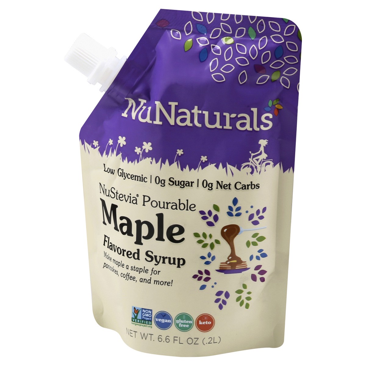 slide 12 of 13, NuNaturals Nustevia Pourable Maple Flavored Syrup 6.6 oz, 6.6 oz