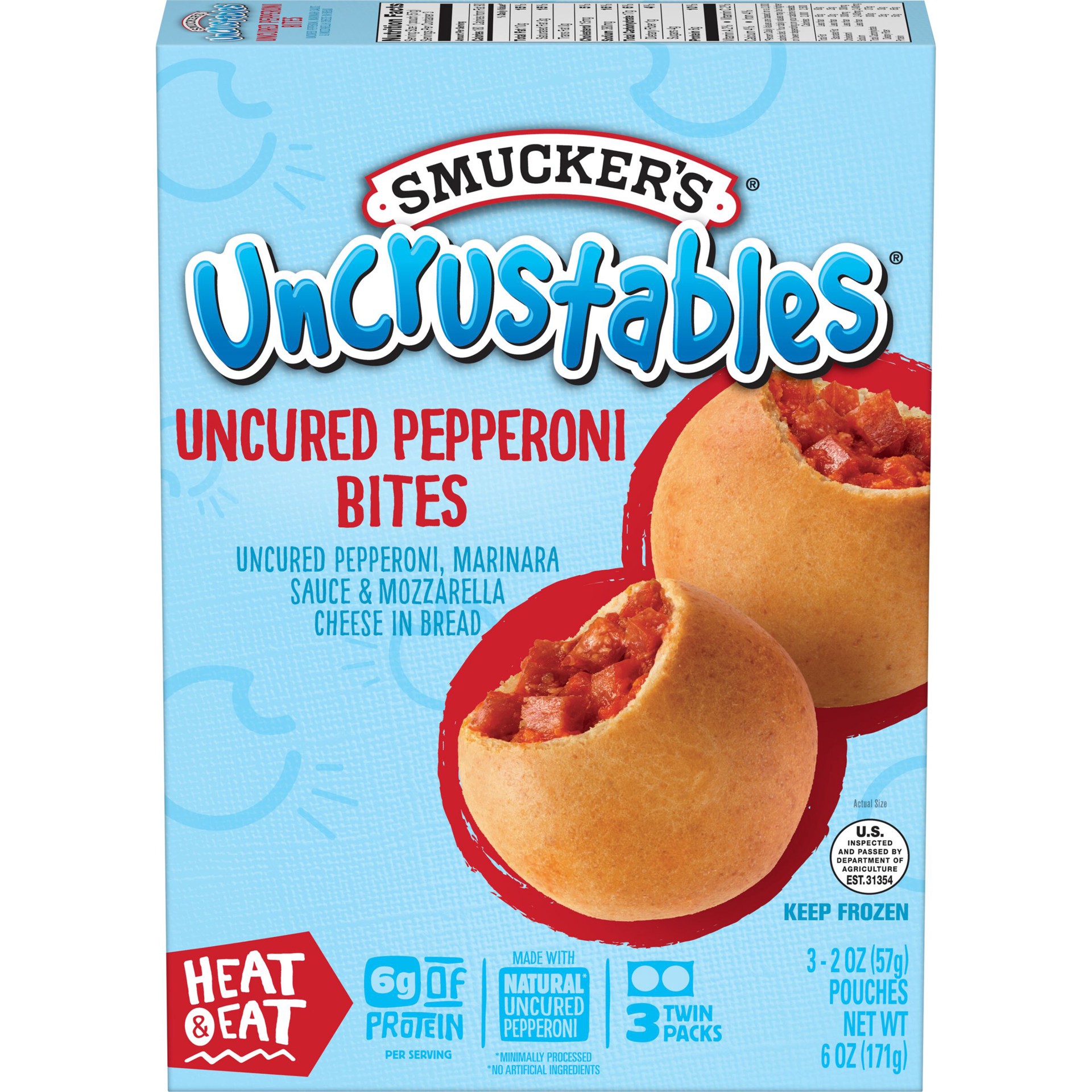slide 3 of 8, Smucker's Uncrustables Uncured Pepperoni Bites, 2 oz Packs, 3 Count, 2 oz