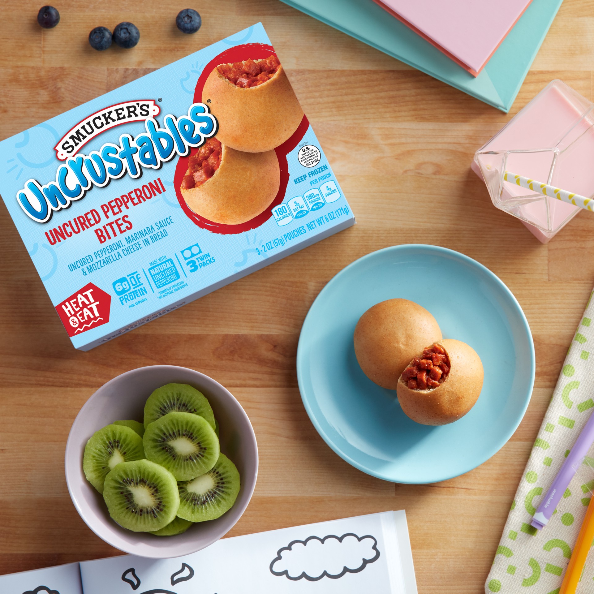 slide 7 of 8, Smucker's Uncrustables Uncured Pepperoni Bites, 2 oz Packs, 3 Count, 2 oz