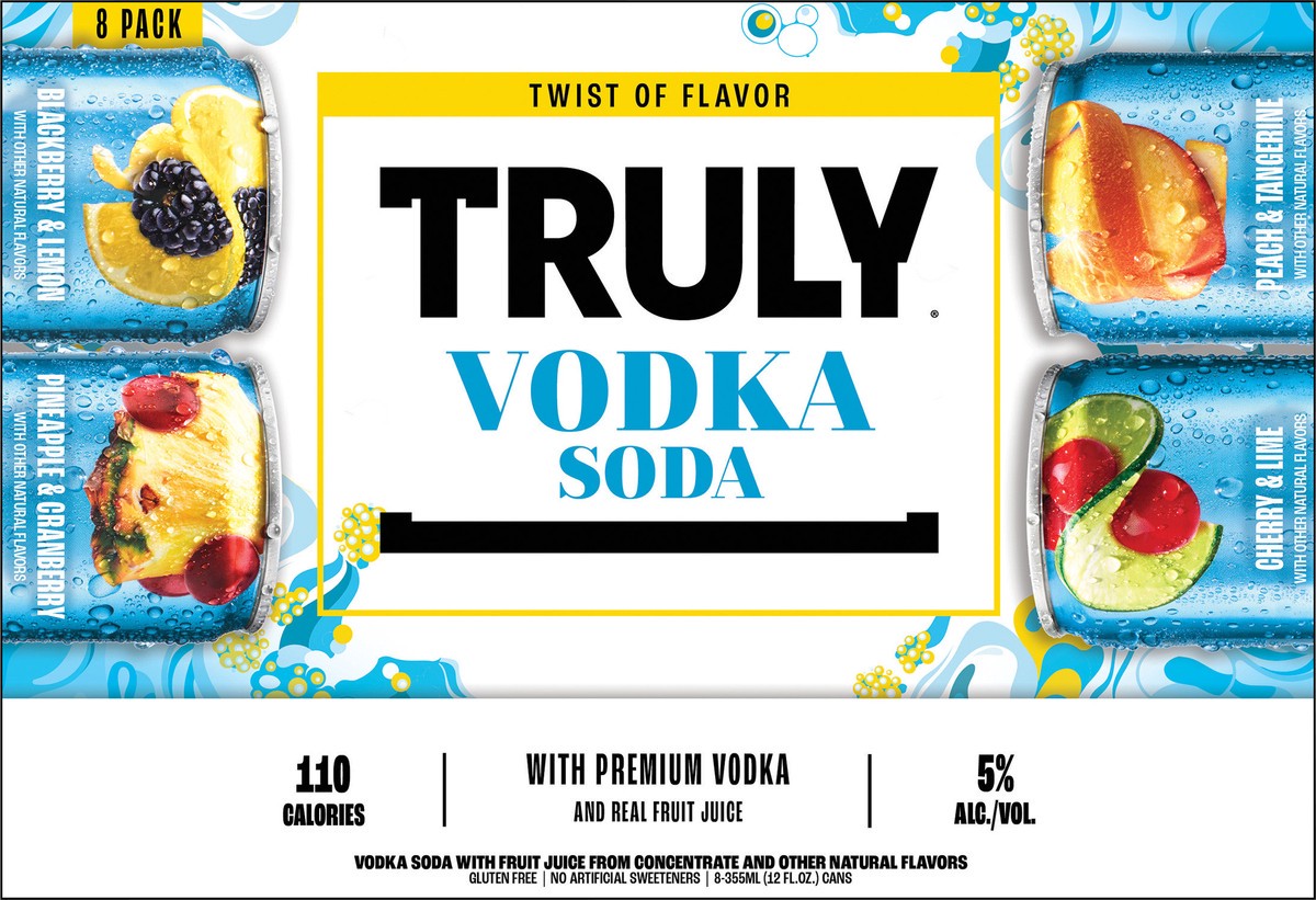 slide 3 of 9, TRULY Vodka Soda Twist of Flavor Variety Pack (12 fl. oz. Can, 8pk.), 8 ct; 12 oz