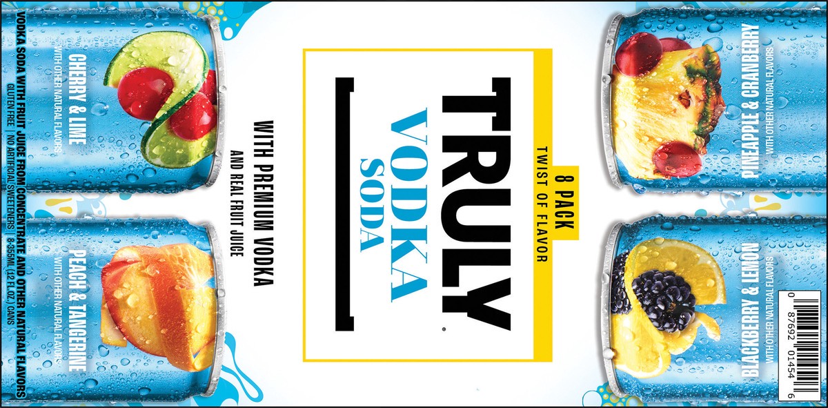 slide 5 of 9, TRULY Vodka Soda Twist of Flavor Variety Pack (12 fl. oz. Can, 8pk.), 8 ct; 12 oz