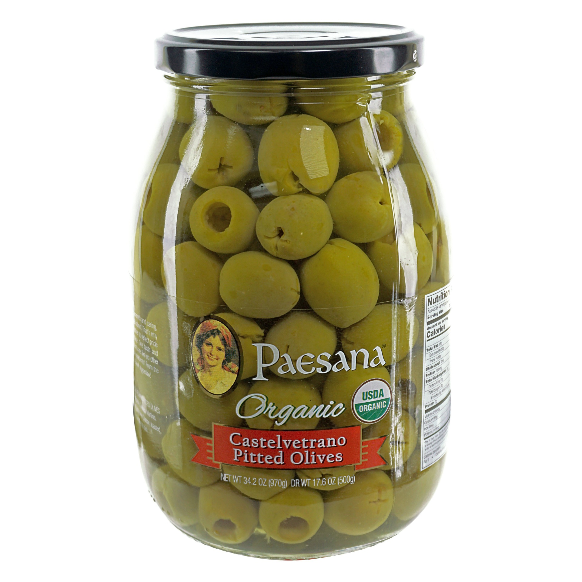 slide 1 of 2, L & S Packing Company Paesana Organic Castlevetrano Olives, 34.4 oz